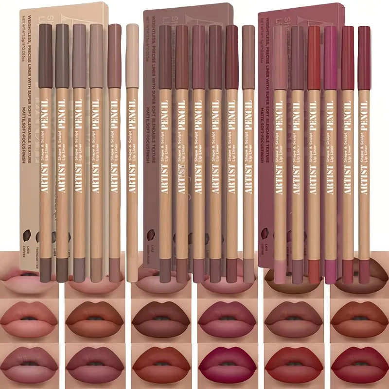 Velvet Matte Lip Liner Pencils Set Long-Lasting