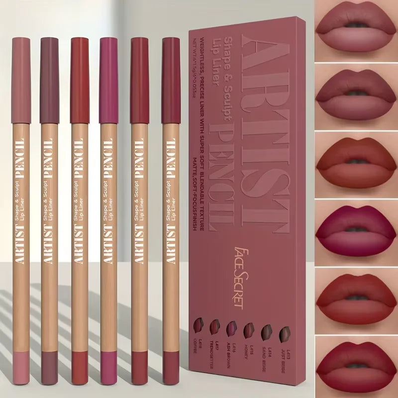 Velvet Matte Lip Liner Pencils Set Long-Lasting